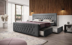 Lade das Bild in den Galerie-Viewer, Luxuriöses Diva Bouclé Boxspringbett mit USB, LED &amp; 2 Schubladen
