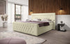Luxuriöses Diva Bouclé Boxspringbett mit USB, LED & 2 Schubladen