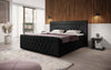 Luxuriöses Diva Bouclé Boxspringbett mit USB, LED & 2 Schubladen