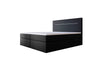 Luxuriöses Boxspringbett Sejour Bouclé mit LED-Beleuchtung & Stauraum