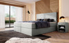 Luxuriöses Boxspringbett Sejour Bouclé mit LED-Beleuchtung & Stauraum