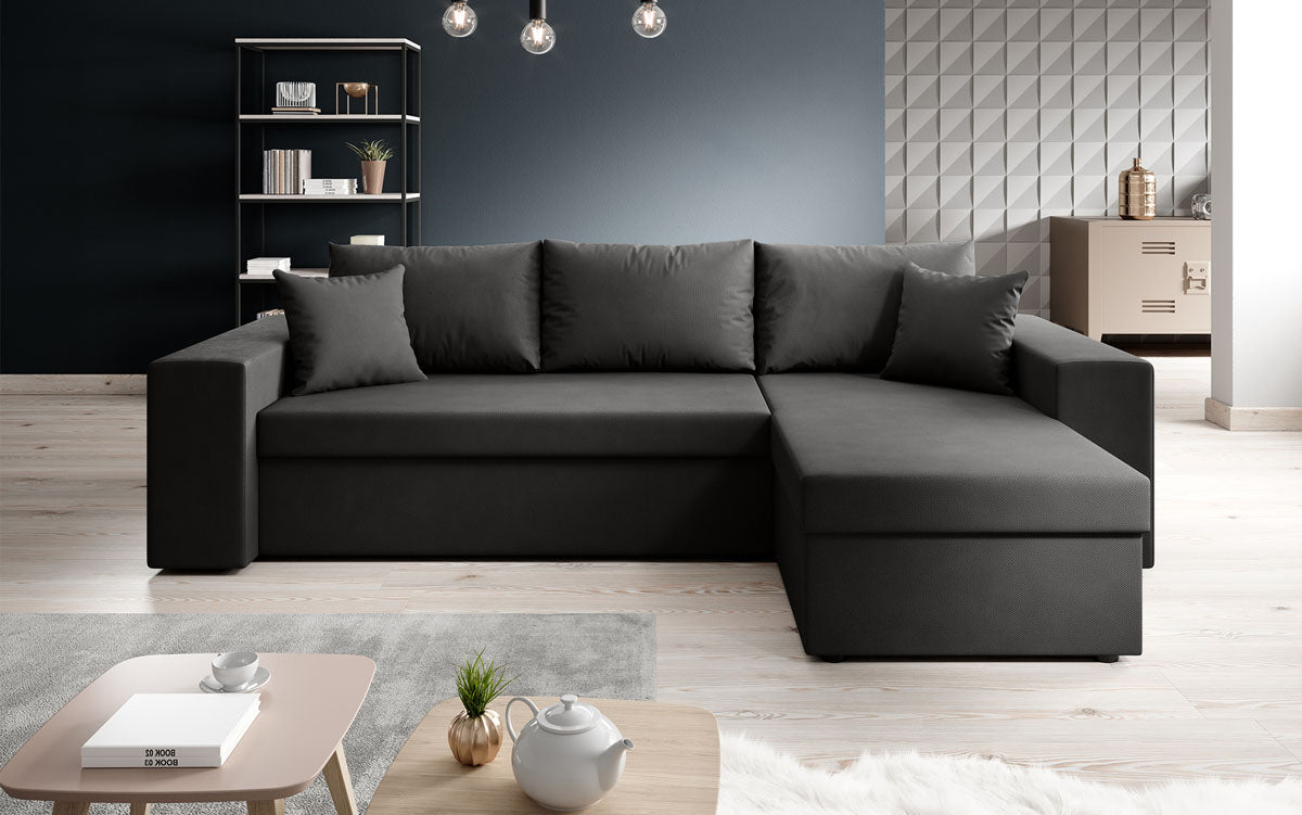 Denver Designer-Ecksofa: Multifunktional, Gemütlich, Stoffbezug mit Schlaf- und Klappfunktion