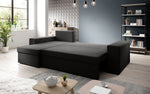 Lade das Bild in den Galerie-Viewer, Denver Designer-Ecksofa: Multifunktional, Gemütlich, Stoffbezug mit Schlaf- und Klappfunktion
