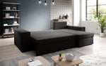 Lade das Bild in den Galerie-Viewer, Denver Designer-Ecksofa: Multifunktional, Gemütlich, Stoffbezug mit Schlaf- und Klappfunktion
