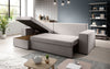Denver Designer-Ecksofa: Multifunktional, Gemütlich, Stoffbezug mit Schlaf- und Klappfunktion