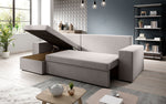 Lade das Bild in den Galerie-Viewer, Denver Designer-Ecksofa: Multifunktional, Gemütlich, Stoffbezug mit Schlaf- und Klappfunktion
