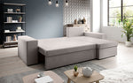 Lade das Bild in den Galerie-Viewer, Denver Designer-Ecksofa: Multifunktional, Gemütlich, Stoffbezug mit Schlaf- und Klappfunktion

