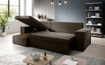 Lade das Bild in den Galerie-Viewer, Denver Designer-Ecksofa: Multifunktional, Gemütlich, Stoffbezug mit Schlaf- und Klappfunktion
