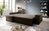 Denver Designer-Ecksofa: Multifunktional, Gemütlich, Stoffbezug mit Schlaf- und Klappfunktion