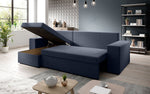 Lade das Bild in den Galerie-Viewer, Denver Designer-Ecksofa: Multifunktional, Gemütlich, Stoffbezug mit Schlaf- und Klappfunktion
