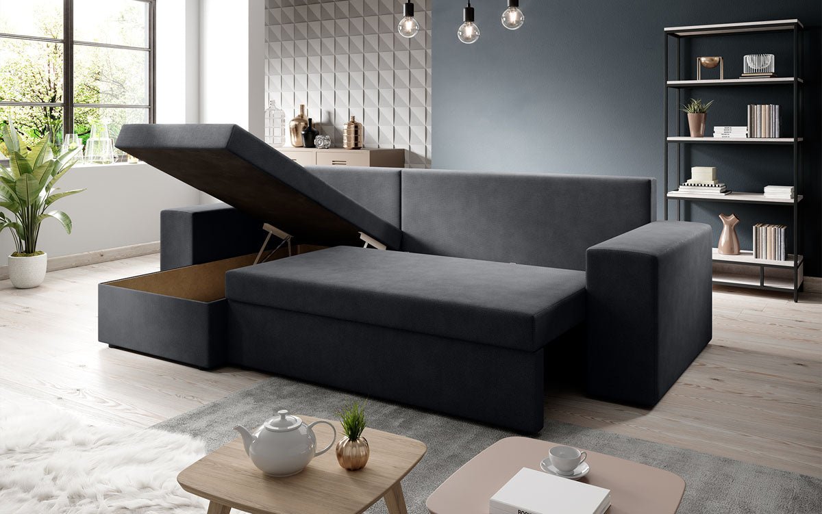 Denver Design Cord Ecksofa mit Schlaffunktion – Verwandlungssofa für Modernen Wohnkomfort