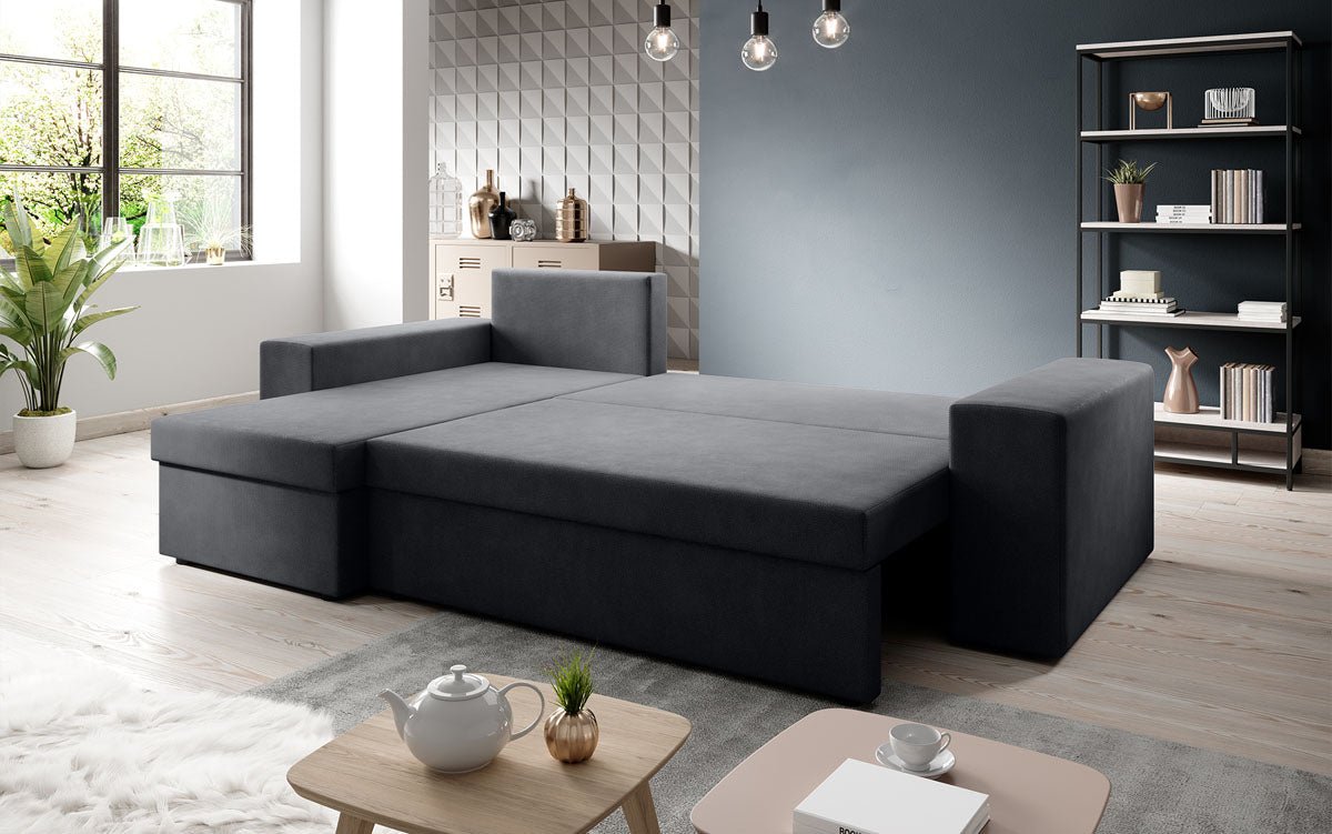 Denver Design Cord Ecksofa mit Schlaffunktion – Verwandlungssofa für Modernen Wohnkomfort