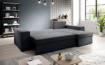 Lade das Bild in den Galerie-Viewer, Denver Designer-Ecksofa: Multifunktional, Gemütlich, Stoffbezug mit Schlaf- und Klappfunktion
