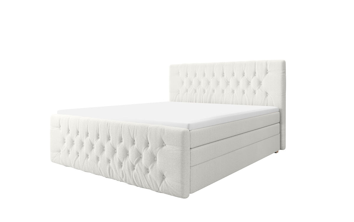 Luxuriöses Velutto Bouclé Boxspringbett mit Stauraum – Ultimativer Schlafkomfort