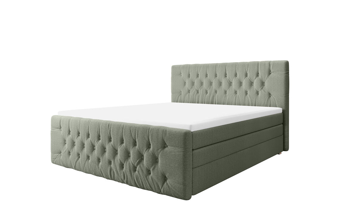 Luxuriöses Velutto Bouclé Boxspringbett mit Stauraum – Ultimativer Schlafkomfort