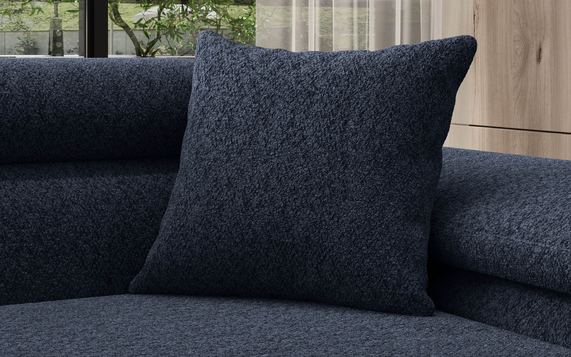 Luxuriöses Quadratisches Gava Zierkissen 50x50 aus Edlem Bouclé Stoff