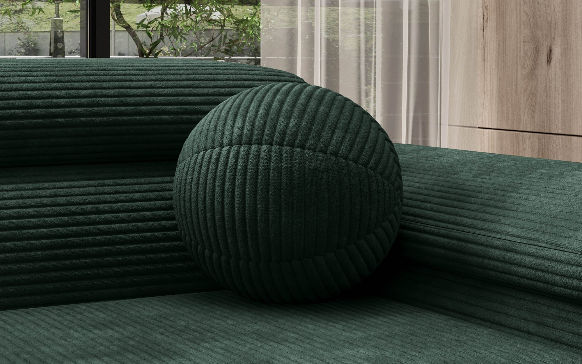 Modernes Rundes Cord Zierkissen Sphere Ø35cm – Stilvolles Dekokissen für gemütliche Akzente
