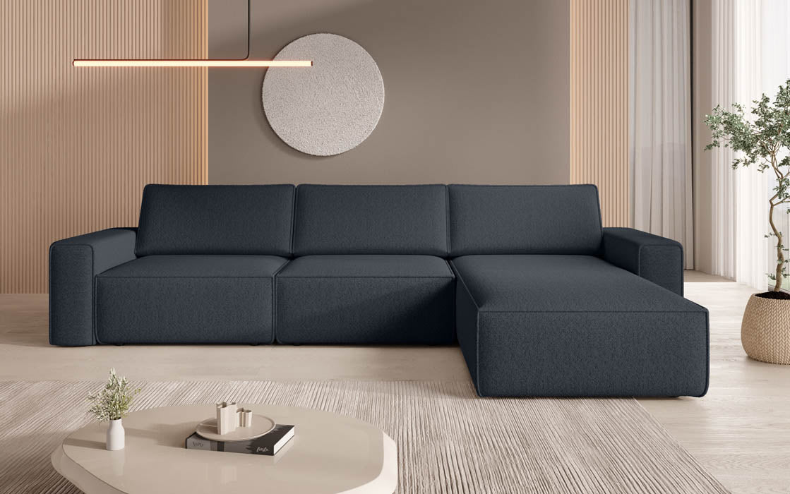 Luxuriöses Modulares Ecksofa Yuma L: Stilvoll, Bequem, Anpassbar, Bouclé-Stoff
