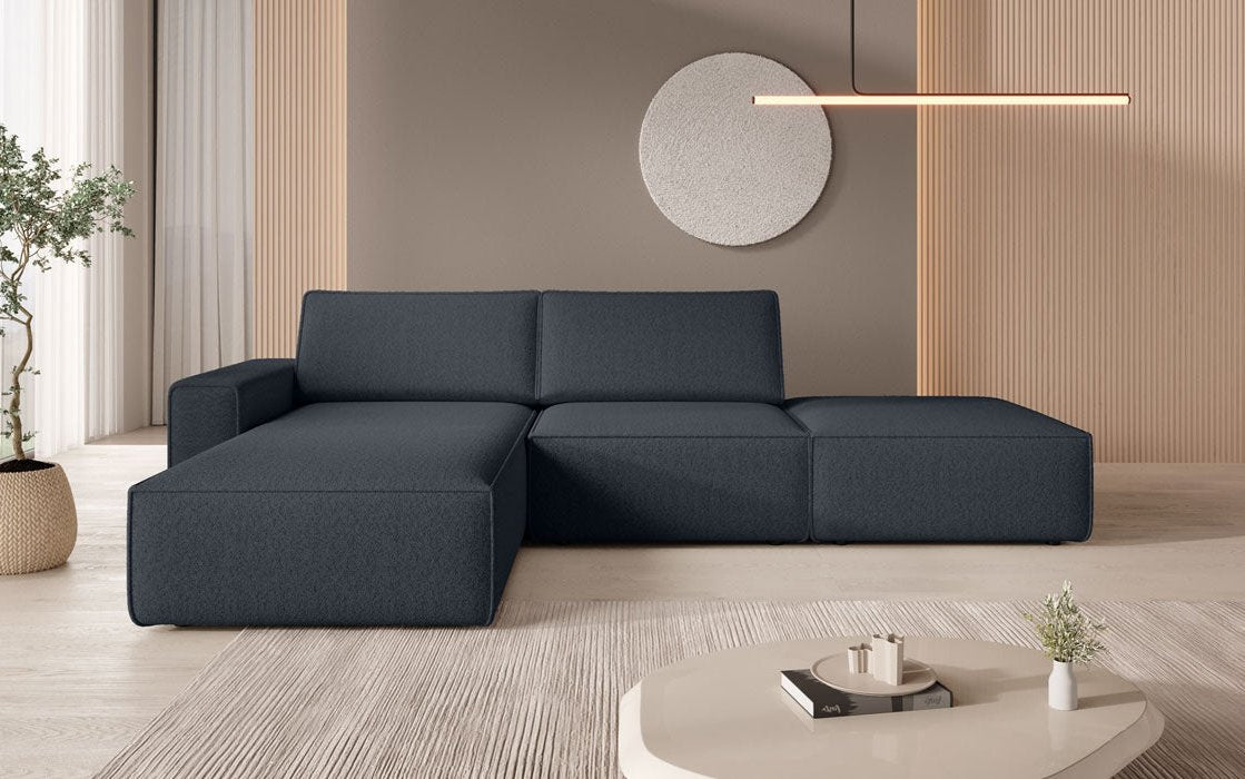 Luxuriöses Modulares Ecksofa Yuma mit Bouclé-Stoff und Beistellhocker – Perfekt für Ihr Wohnzimmer