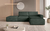 Luxus Yuma Ecksofa mit Cordbezug: Modulares Design, integrierter Hocker