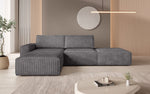 Lade das Bild in den Galerie-Viewer, Luxus Yuma Ecksofa mit Cordbezug: Modulares Design, integrierter Hocker
