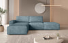 Luxus Yuma Ecksofa mit Cordbezug: Modulares Design, integrierter Hocker