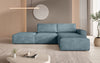 Luxus Yuma Ecksofa mit Cordbezug: Modulares Design, integrierter Hocker
