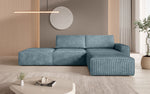 Lade das Bild in den Galerie-Viewer, Luxus Yuma Ecksofa mit Cordbezug: Modulares Design, integrierter Hocker
