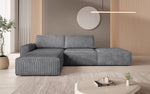 Lade das Bild in den Galerie-Viewer, Luxus Yuma Ecksofa mit Cordbezug: Modulares Design, integrierter Hocker
