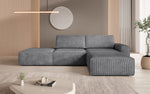 Lade das Bild in den Galerie-Viewer, Luxus Yuma Ecksofa mit Cordbezug: Modulares Design, integrierter Hocker
