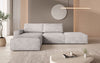Luxus Yuma Ecksofa mit Cordbezug: Modulares Design, integrierter Hocker