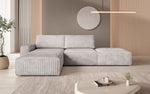 Lade das Bild in den Galerie-Viewer, Luxus Yuma Ecksofa mit Cordbezug: Modulares Design, integrierter Hocker
