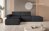 Luxus Yuma Ecksofa mit Cordbezug: Modulares Design, integrierter Hocker
