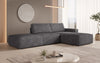 Luxus Yuma Ecksofa mit Cordbezug: Modulares Design, integrierter Hocker