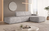 Luxus Yuma Ecksofa mit Cordbezug: Modulares Design, integrierter Hocker