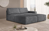 Luxus Yuma Ecksofa mit Cordbezug: Modulares Design, integrierter Hocker