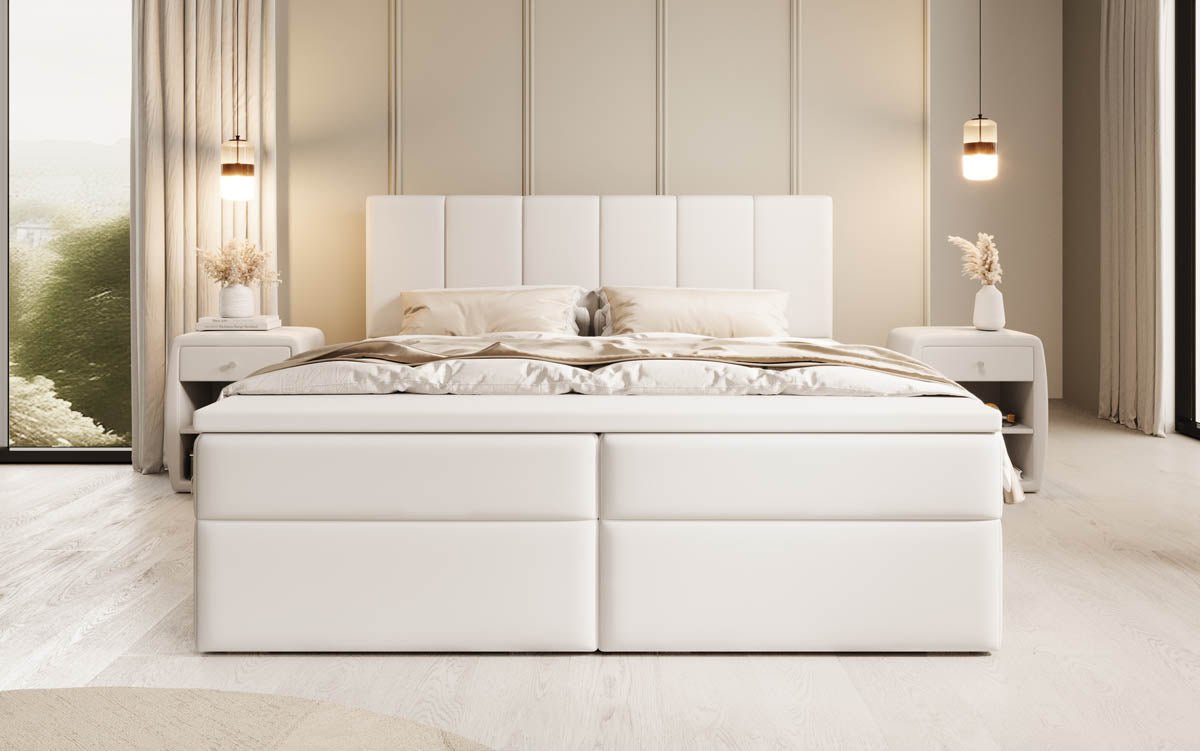 Aurelia Boxspringbett: Luxuriöses Kunstleder mit Praktischem Stauraum für Ihr Zuhause
