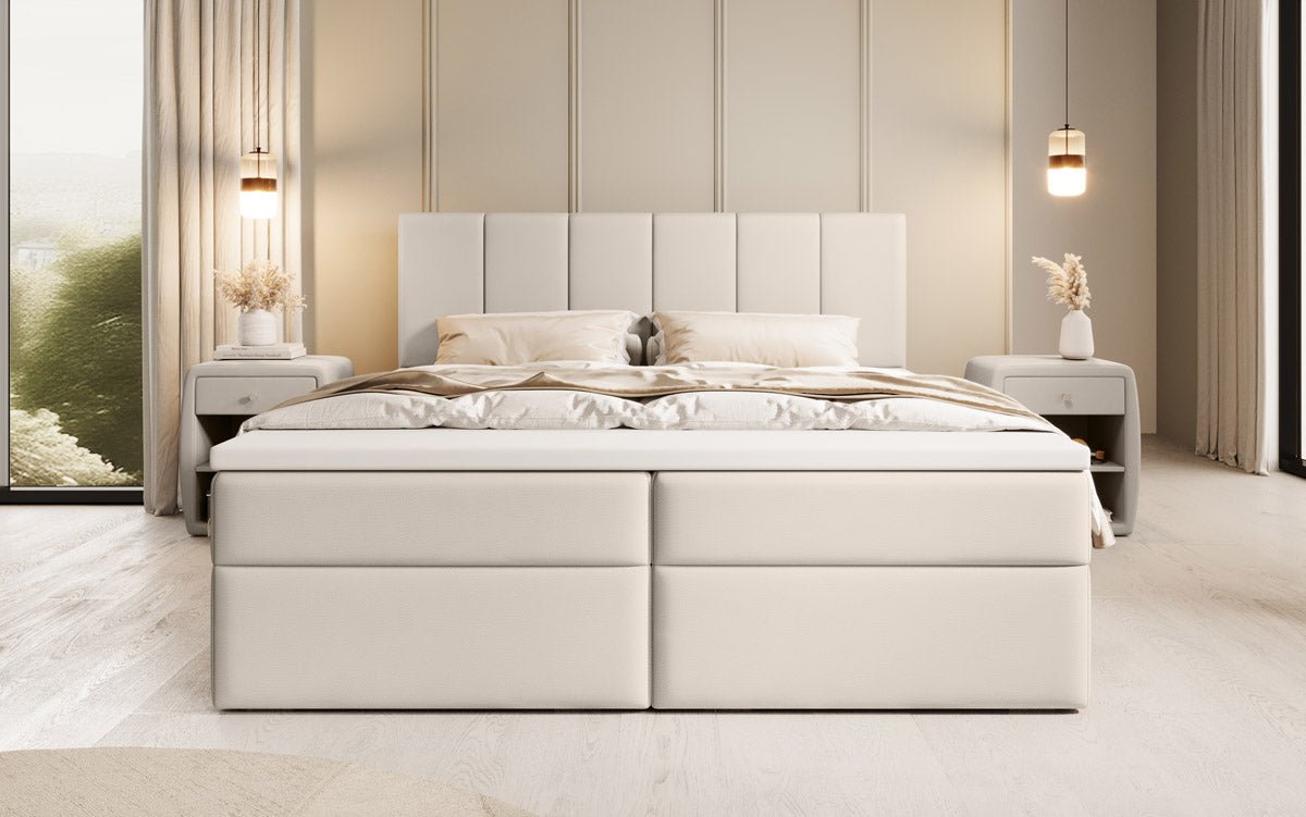 Luxuriöses Boxspringbett Aurelia Stoffbett mit Integriertem Stauraum für Schlafzimmer