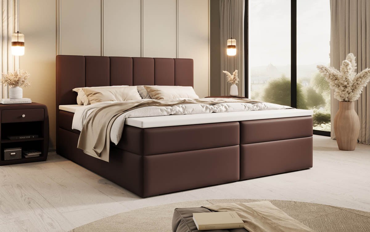 Aurelia Boxspringbett: Luxuriöses Kunstleder mit Praktischem Stauraum für Ihr Zuhause