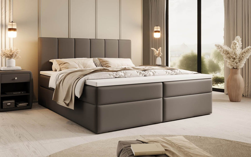 Aurelia Boxspringbett: Luxuriöses Kunstleder mit Praktischem Stauraum für Ihr Zuhause