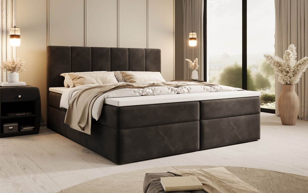 Aurelia Samt Boxspringbett: Luxuriöser Schlaf, Praktischer Stauraum, Eleganter Komfort