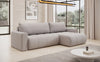 Modernes Designer Ecksofa Venezia mit Schlaffunktion, Stauraum, und Stoffbezug