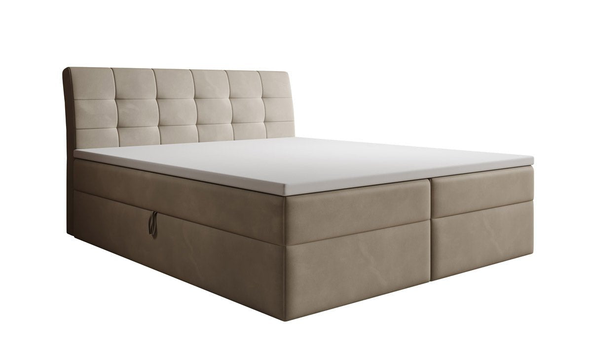 Luxuriöses Samt Boxspringbett Amalia: Ultimativer Schlafkomfort & Eleganz mit Stauraum