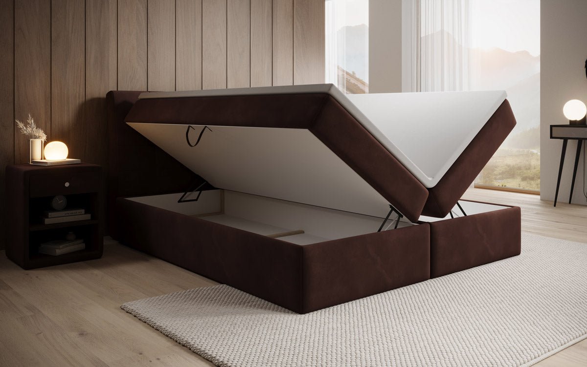 Luxuriöses Samt Boxspringbett Amalia: Ultimativer Schlafkomfort & Eleganz mit Stauraum