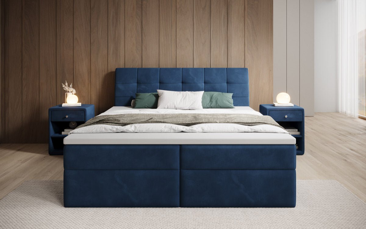 Luxuriöses Samt Boxspringbett Amalia: Ultimativer Schlafkomfort & Eleganz mit Stauraum