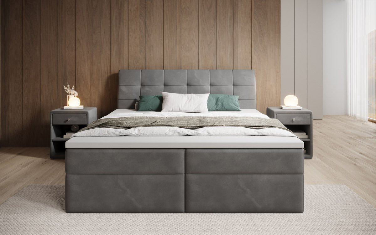 Luxuriöses Samt Boxspringbett Amalia: Ultimativer Schlafkomfort & Eleganz mit Stauraum