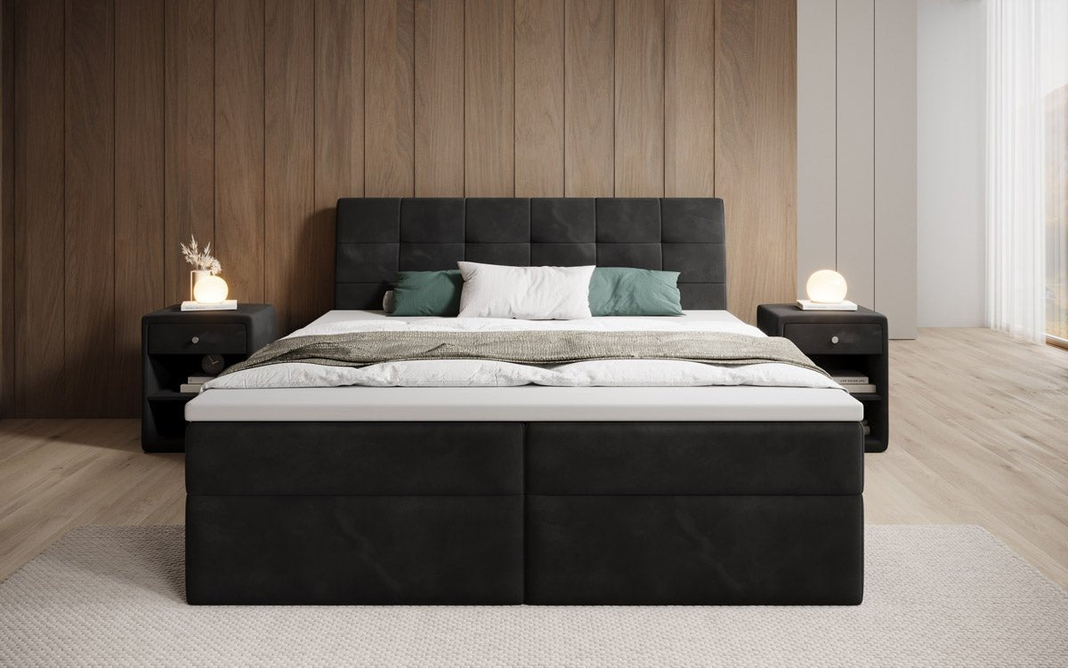Luxuriöses Samt Boxspringbett Amalia: Ultimativer Schlafkomfort & Eleganz mit Stauraum