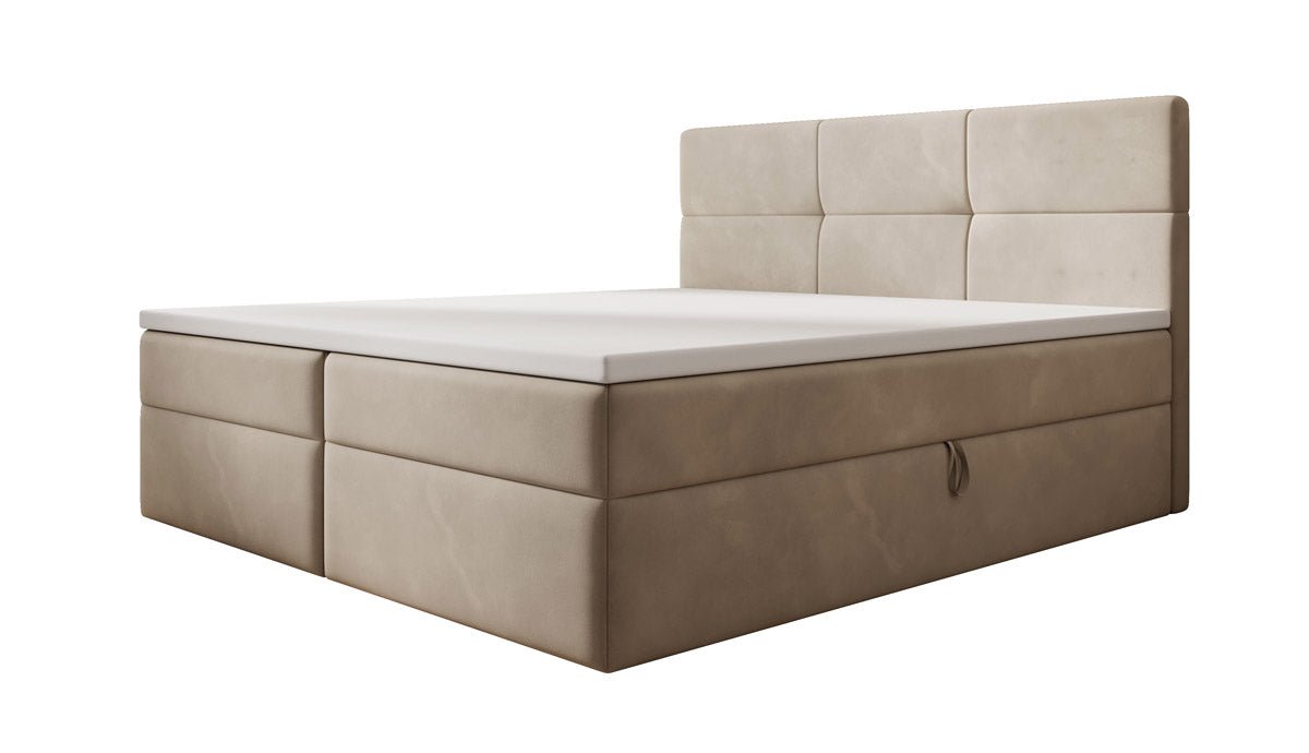 Luxuriöses Eleonora Samt Boxspringbett mit Geräumigem Stauraum und Komfort