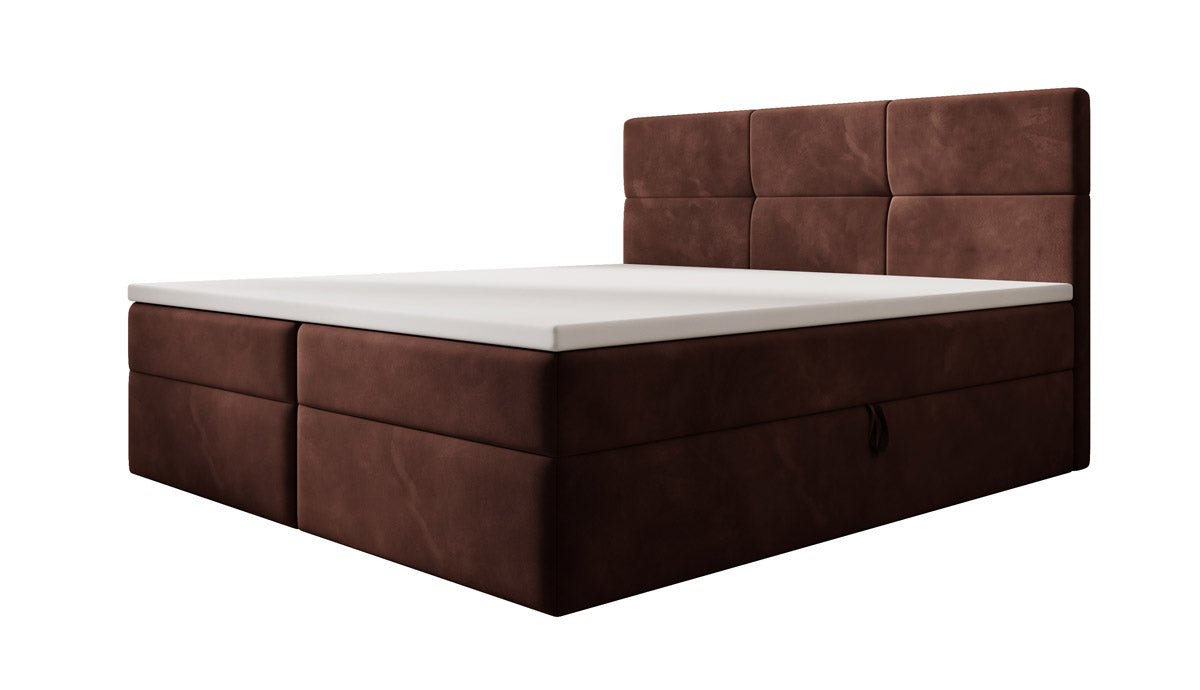 Luxuriöses Eleonora Samt Boxspringbett mit Geräumigem Stauraum und Komfort