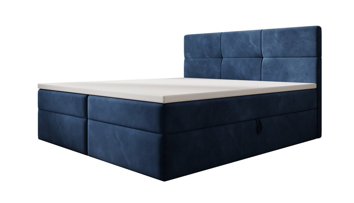 Luxuriöses Eleonora Samt Boxspringbett mit Geräumigem Stauraum und Komfort